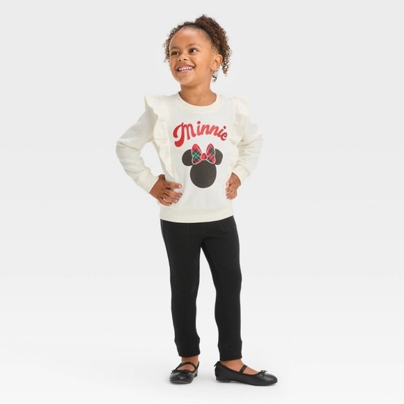 DISNEY MINNIE MOUSE PRINTED PULLOVER SWEATSHIRT - CREAM MULTI SIZES (BRAND NEW) - Picture 3 of 3